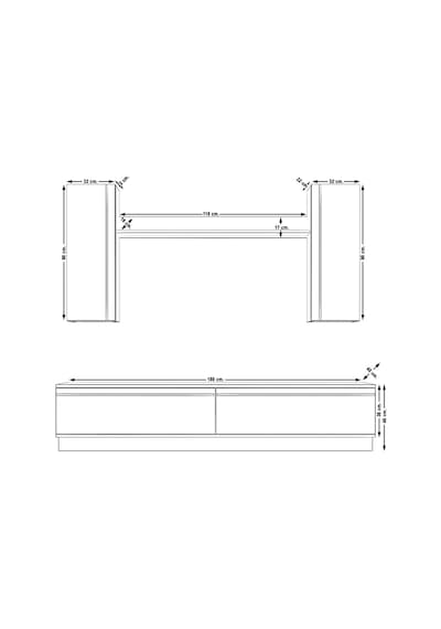 Decoraktiv Eko 5db Mdf Std Tv Ünitesi Tv Sehpası Ceviz
