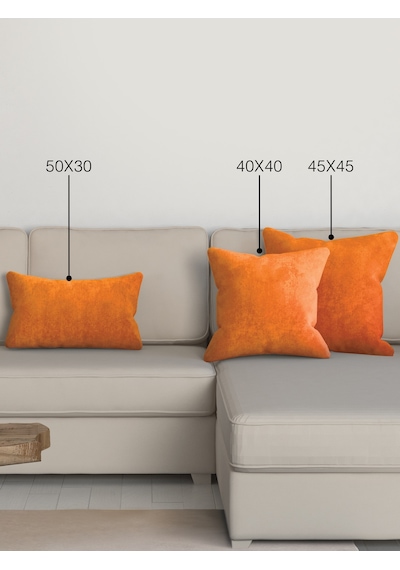 Br Perle Home Daily Series Mandalina Rengi Kırlent Yastık Kılıfı Mandalina