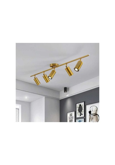 Eskitme Beşli Led Spot Led Avize Hareketli Başlık Os Ram Led Gün Işığı Ampullü Siyah