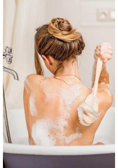 Banyo Peeling Duş Lifi Vücut Fırçası Sırt Kesesi Kuru Fırçalama At Kılı Ahşap 1450