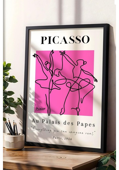 Pablo Picasso Au Paladis Des Papes Sergi Afişi 1956 Çerçeveli Tablo - Eklektik Tarz Duvar Dekoru