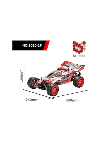 9010-1f 1:10 Kumandalı 40 Cm Dev Off-road Araba Şarjlı, 2.4ghz, Yüksek Hızlı Rc Arazi Aracı - Kırmızı