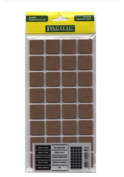 Pacific Yapışkanlı Keçe 25 25mm Kare