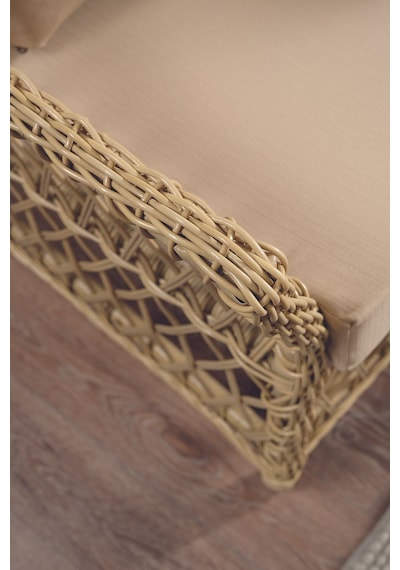 Icon Rattan Bahçe Balkon Oturma Takımı 2+1+1+camlı Masa Cappuccino Cappuccino