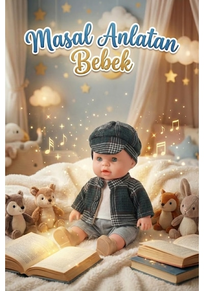 Masal Anlatan Et Bebek 35 Cm - Türkçe Konuşan Eğitici Oyuncak Erkek Bebek - Kasketli Yeşil