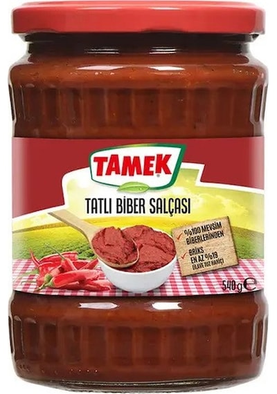 Tamek Biber Salçası Tatlı 540 Gr Cam X 3 Adet