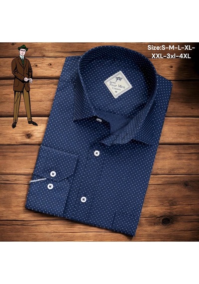 Linen Keten Klasik %100 Cotton Uzun Kollu Terletmeyen Tek Cepli Kapaklı Mavi Gömlek Regular Kalıp -10216 Mavi