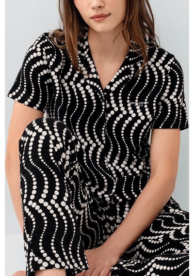 Pierre Cardin Kadın Siyah Gömlek Pijama Takım Pc9168-s-v1 Siyah