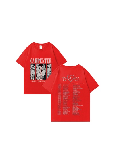 Flood Of Style Sab Rina Müzik Turu Baskı T-shirt Yüksek Kaliteli Tişört Erkek Kadın Saf Harajuku Boy T- Kırmızı