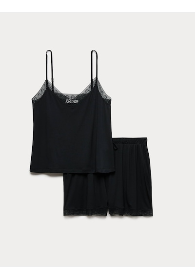 Marks & Spencer Askılı Pijama Takımı T37002298j Siyah