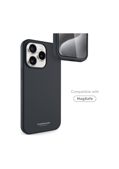 Vonmahlen Apple Uyumlu iPhone 15 Pro Max Magsafe Silikon Kılıf Lacivert