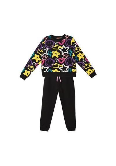Denokids Mshb&g Street Style Kız Çocuk Eşofman Takımı - Siyah