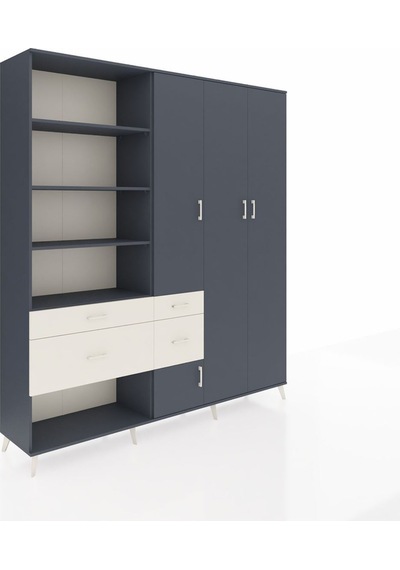 Hyperion Dolap 14 Raflı 4 Çekmeceli 4 Kapaklı 220x44x243 Antrasit-antrasit/aytaşı Antrasıt/aytası Hyperion Dolap 14 Raflı 4 Çekmeceli 4 Kapaklı 220x44x243 Antrasit-antrasit/aytaşı Antrasıt/aytası