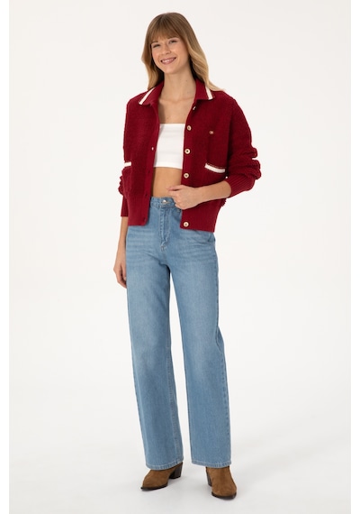 U.s. Polo Assn. Kadın Hırka Triko 50315553-vr104 Koyu Frambuaz/dark Raspberry