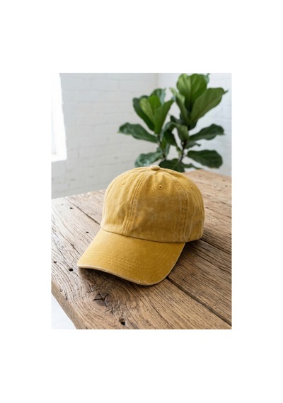 Emybox %100 Pamuk Yıkamalı Unisex Basic Şapka Kep Hardal