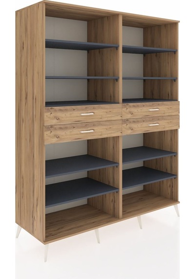 Kronos Gardrop 10 Raflı 4 Çekmeceli 176x59x221 Çam-antrasit/çam Antrasit/çam Kronos Gardrop 10 Raflı 4 Çekmeceli 176x59x221 Çam-antrasit/çam Antrasit/çam