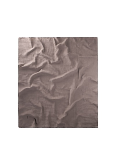 Nakışlı Müslin Battaniye 90x100 Cm Koyu Gri