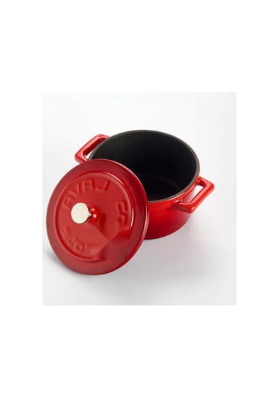 10 Cm Yuvarlak Döküm Mini Tencere, 0.35 L Hacim, Kırmızı 16 Cm