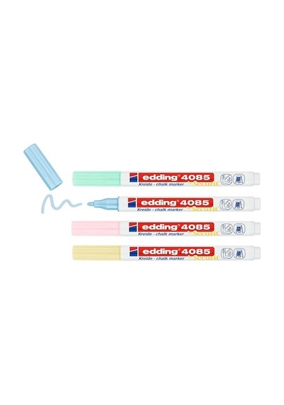 Edding 4085 Sıvı Tebeşir Kalemi 4'lü Set Blister Pastel