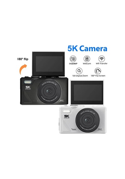 5k 75mp Hd Dijital Kamera 18x Dijital Zoom, Flaşlı,3.0 İnç E
