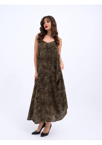 Moderie Butik 6250 Elbise-siyah Haki Altın