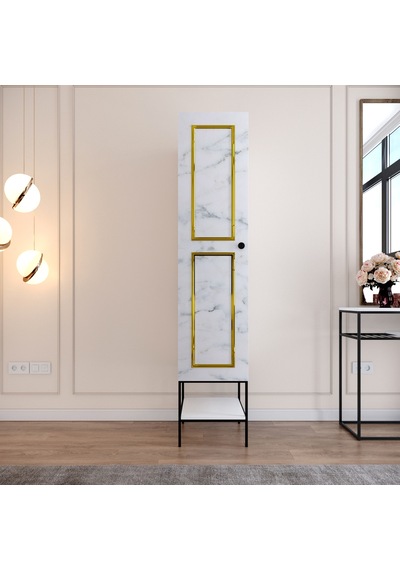 Pasific Home Martin 1 Kapaklı Gardırop Elbise Dolabı Beyaz - Beyaz Mermer