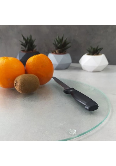 Decorita Cam Kesme Tahtası Cam Kesme Tablası Buzlu Cam Çap32 Cm