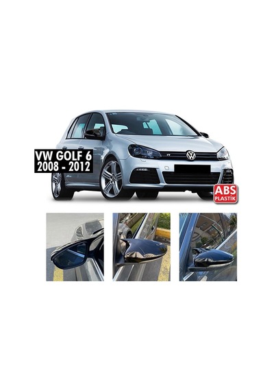 Volkswagen Golf 6 Yarasa Ayna Kapağı Piano Black - Abs Plastik