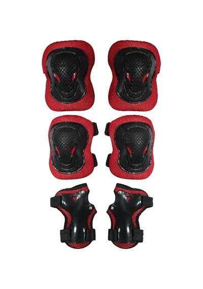 Delta Paten Kaykay Scooter Bisiklet Koruyucu Seti Large Kırmızı - Siyah