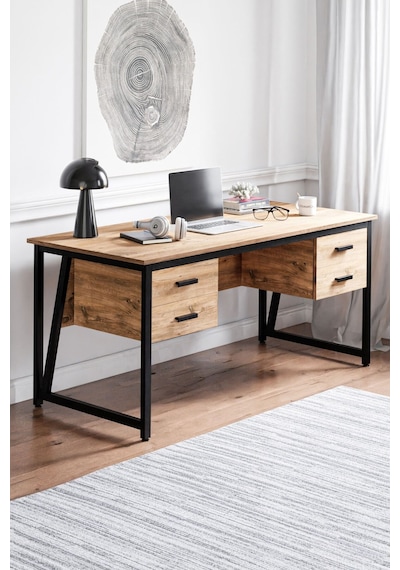 Ms2c Çalışma Masası, Ofis Masası - 70x160 Cm - Çam - 4 Çekmeceli Ms2c - 4 Çekmeceli - Çam