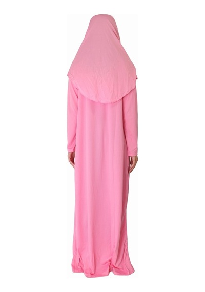 Zehranaz Namaz Elbisesi Şeker Pembe Fermuarsız Namaz Elbisesi Pembe