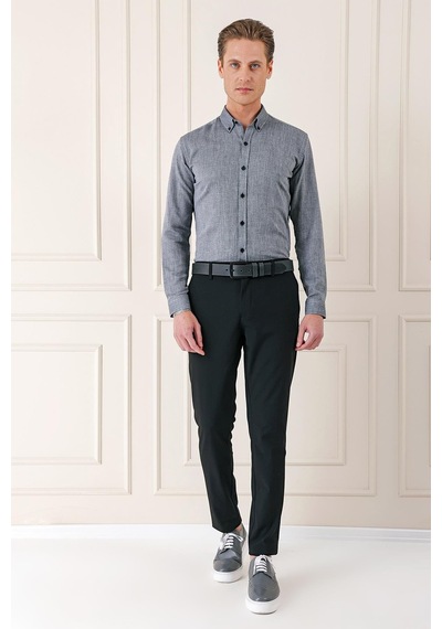 Efor Comfort Fit Yan Cep Pamuk Gabardin Casual Siyah Pantolon P 1146 Siyah