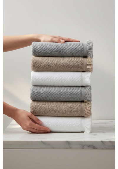 Jelena 6'lı %100 Pamuklu Havlu Seti 50x90 Cm Çok Renkli