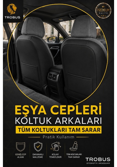 Opel Zafira 5 7 Kişi Oto Koltuk Kılıfı 2003-2011 Füme Başak Serisi Tay Tüyü Tam Set Füme