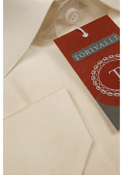 Torivalli Collection Klasik Kesim Regular Fit Tek Cepli Kolay Ütülenebilen Mevsimlik Uzun Kollu Düz Renk Erkek Gömlek Krem