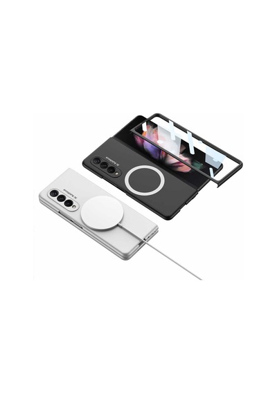 Rba Aksesuar Galaxy Uyumlu Z Fold 3 Kılıf Wireless Şarj Özellikli Rba Kıpta M-safe Kapak - Siyah Siyah