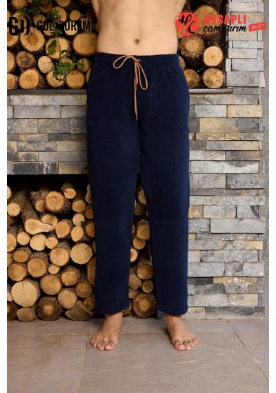 Kly Gd Goldoremi Premium Erkek Kışlık Pamuklu Polar Cepli İpli Eşofman/pantolon/pijama Altı Lacıvert