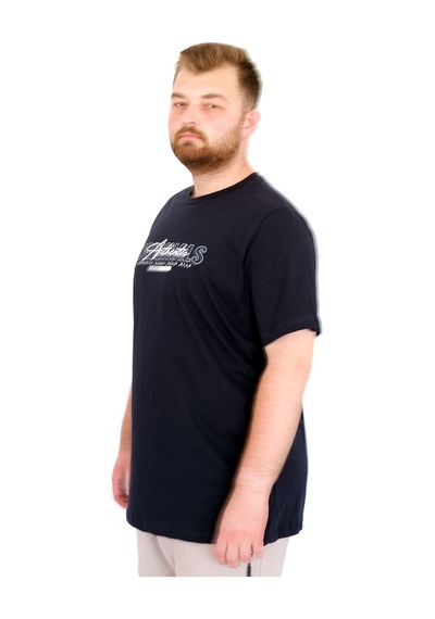 Mode Xl Büyük Beden Erkek T-shirt Bisiklet Yaka Orıgınals U25038 Lacivert Lacivert