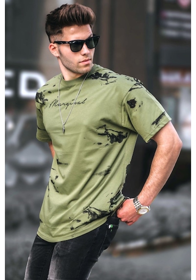 Madmext Madmext Haki Over Fit Erkek Tişört 5207-haki Haki