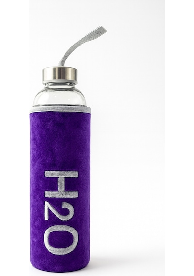 Peluş Kılıflı Cam Matara 600 Ml Lila Lila