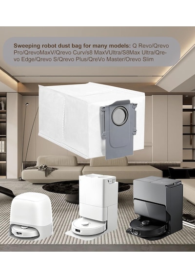 Roborock Q Revo/qrevo Pro/qrevomaxv/qrevo Curv/s8 Maxvultra/s8max Ultra/qrevo Edge/qrevo S/qrevo Plus/qrevo Master/orevo Slim İçin 10 Adet Elektrikli Süpürge Torbası