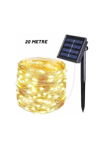 Solar Güneş Enerjili 20 Metre Peri Led Işık 200 Led 8 Mod Dış Bahçe Ağaç Balkon Aydınlatma Diğer
