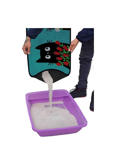 Aktunç Elekli Tuvalet Desenli Önü Kedi Kumu Paspası 60x120 Cm Desen 7