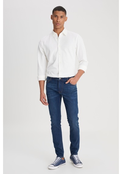 Lee Skinny Fit Çok Dar Kesim Normal Bel Çok Dar Paça Malone Lacivert Jean Kot Pantolon