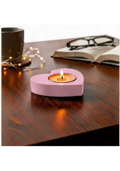2 Adet Pembe Suda Havuzda Yüzen Suya Batmayan Restoran Cafe Bar Ev İçin Kalp Şeklinde Tealight Mumluk