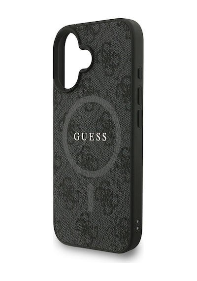 Apple iPhone 16 Uyumlu Kılıf Guess Lisanslı M safe Bilek Askı İpli Yazı Logolu Kapak Siyah