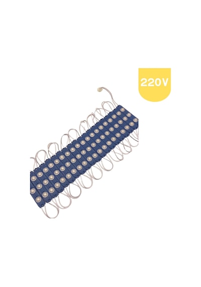 220 Volt 2 Watt 3 Lensli Mavi 2835 Smd Led Modül Ip65 5 Adet Modül