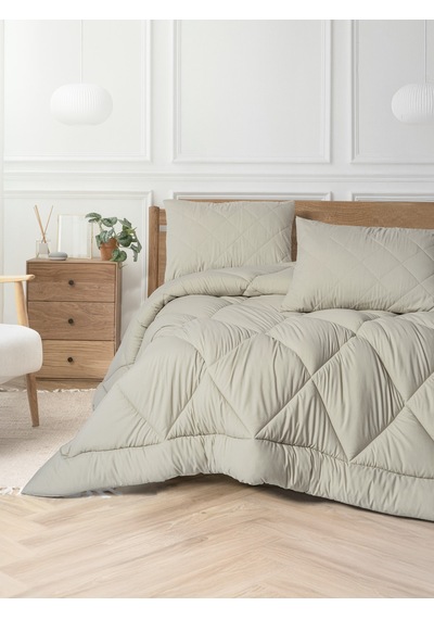 Cotton Box Softwash Çift Kişilik Yorgan Seti Taş 160x200 Lastikli Çarşaf Taş