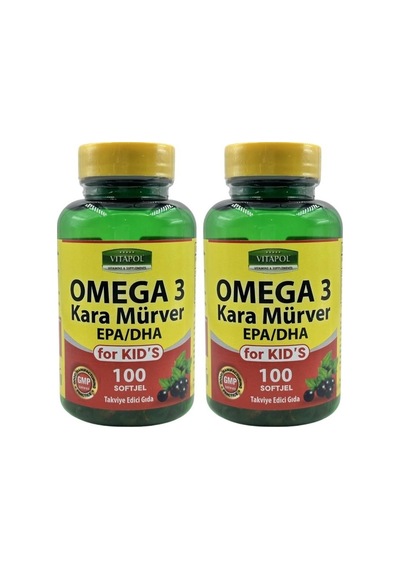 Vitapol Omega 3 Çoçuk Balık Yağı Kara Mürver 2 x 100 Softgel