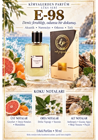 Kimyagerden E-98 Açık Parfüm Çeşitleri 50 ML